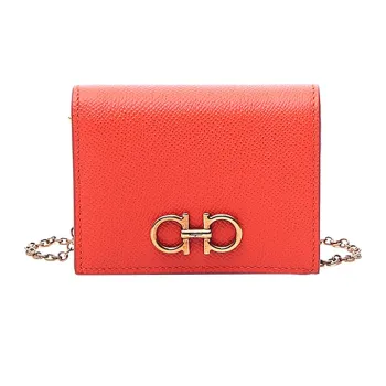 FERRAGAMO Cow Leather Wallet Women's Orange
