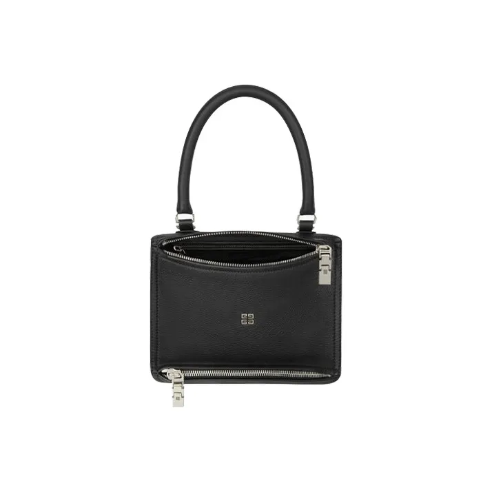 GIVENCHY Pandora Cow Leather Handbag, Shoulder Bag, Crossbody Bag Small Size Women's Black-4