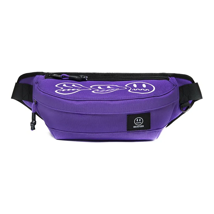 BEASTER GOODDAY Polyester Crossbody Sling Bag Unisex Black/Yellow/Purple-2