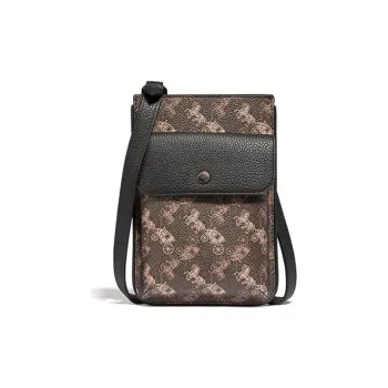 COACH Hybrid Leather Cell Phone Pouch, Crossbody Bag Small Size Men's Brown