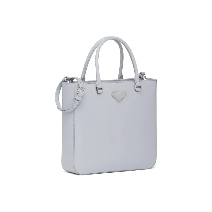 PRADA Shiny Leather Tote Bag Shopping Bag Handbag Regular Women's Cornflower Blue-1