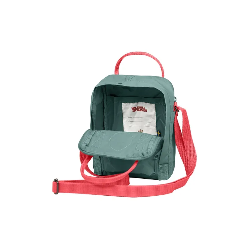 Fjallraven Polyester Crossbody Bag, Shoulder Bag Trumpets Unisex Frost Green Peach Red Multicolor-3