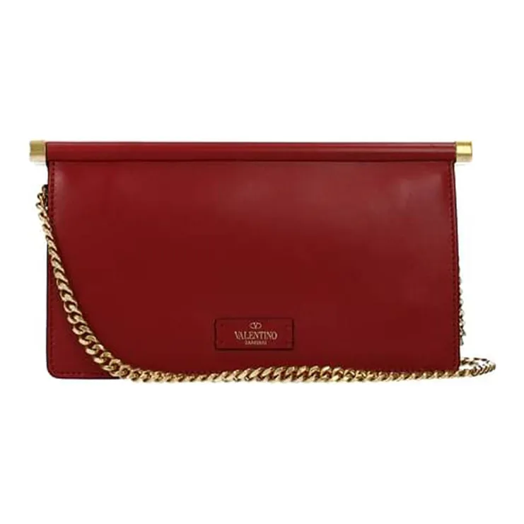 Valentino Leather Clutch Women's Red-2