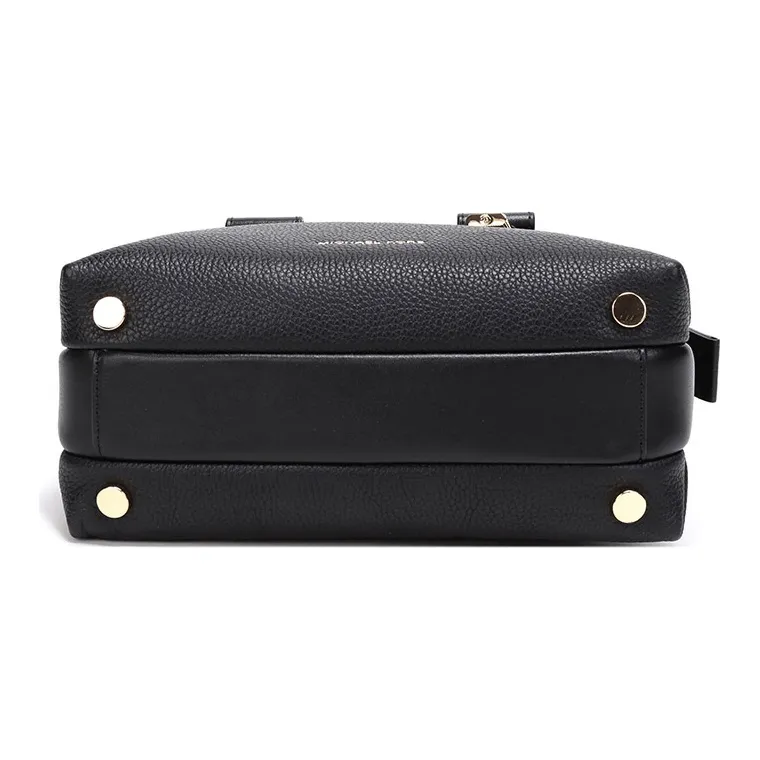 MICHAEL KORS Rollins Leather Handbag Trumpets Women's Black-4