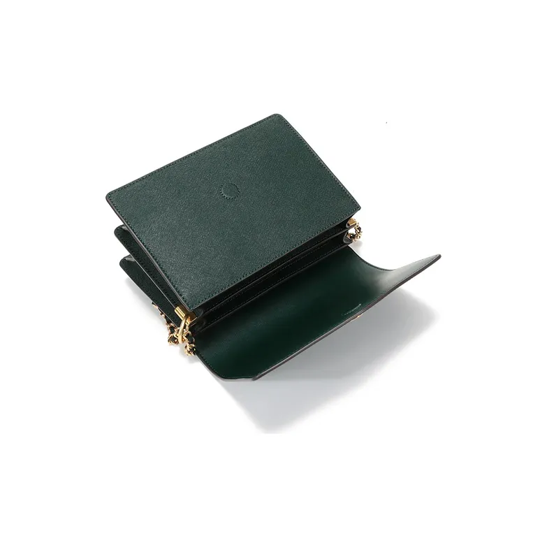 TORY BURCH Robinson Leather Portable Crossbody Bag Shoulder Bag Women's Dark Green-5