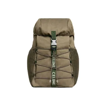 CELINE Nylon Fabric Backpack Medium Size Men's Khaki Green
