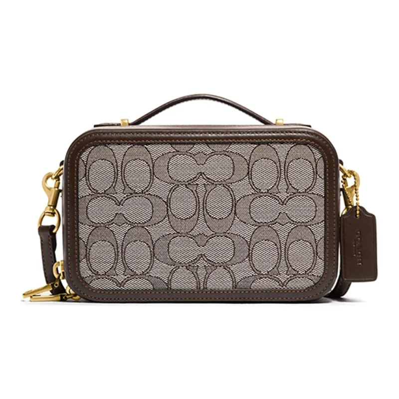 COACH Alie Canvas Leather Box Bag Camera Bag Handbag Shoulder Bag Crossbody Bag Fanny Pack Mini Women's Brown Monogram-0