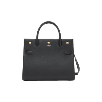 Burberry Title Cow Leather Handbag, Shoulder Bag, Crossbody Bag, Handbag Small Size Women's Black