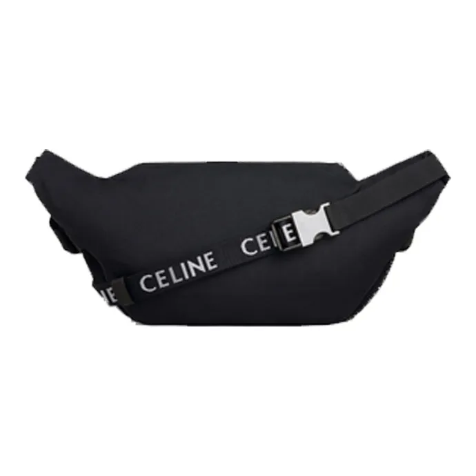 CELINE Polyamide Fabric Shoulder Bag, Crossbody Bag, Sling Bag, Fanny Pack Large Size Men's Black-1
