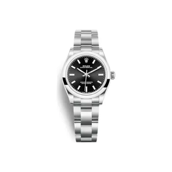 ROLEX Oyster Perpetual Automatic Mechanical Movement Women's Watch 31mm Black Dial Oystersteel Case Oystersteel Strap