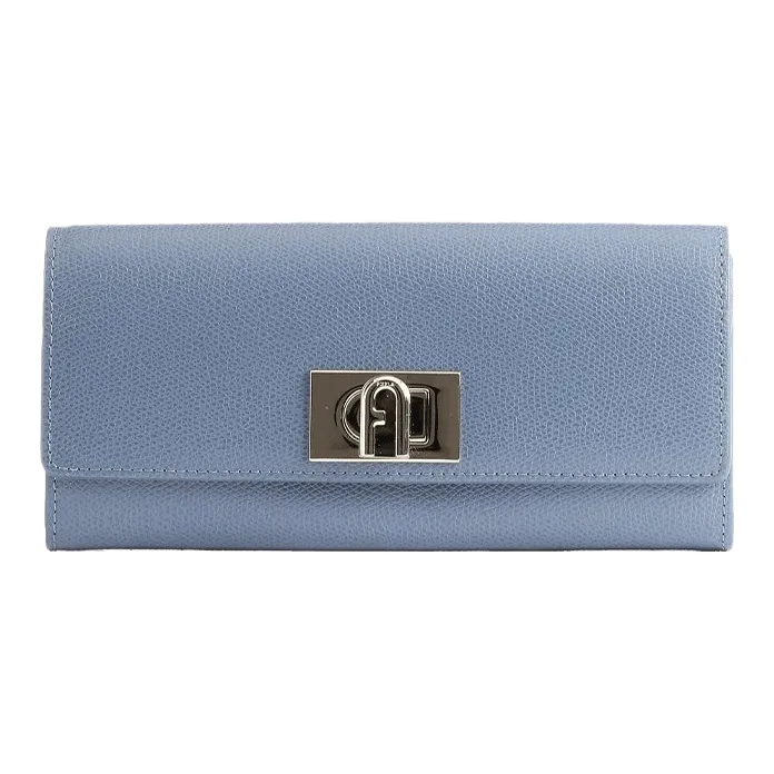 Furla 1927 Collection Grain Leather Wallet Women's Blue-0