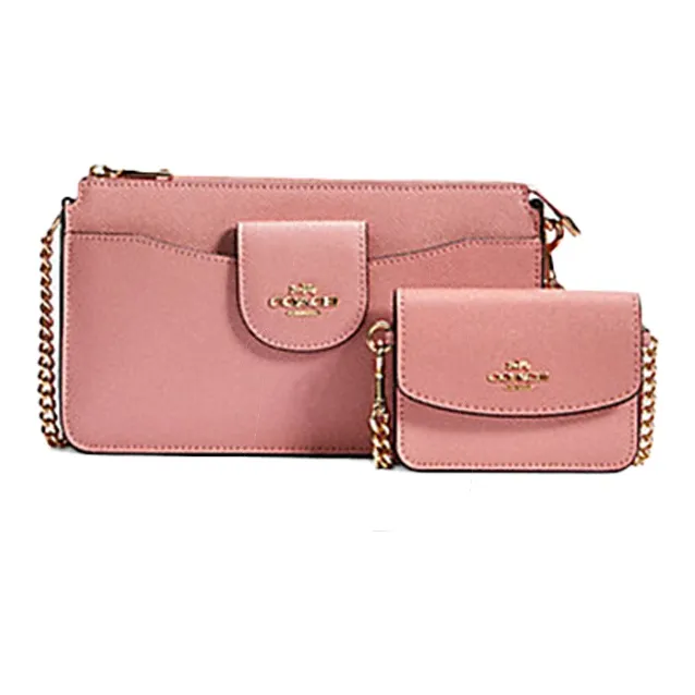 COACH Women's Poppy 2 IN 1 Crossbody Bag Pouch Pink-1