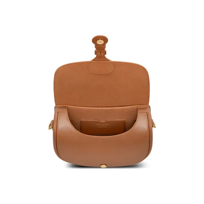 DIOR Cow Leather Crossbody Bag Shoulder Bag Women's Cognac-2