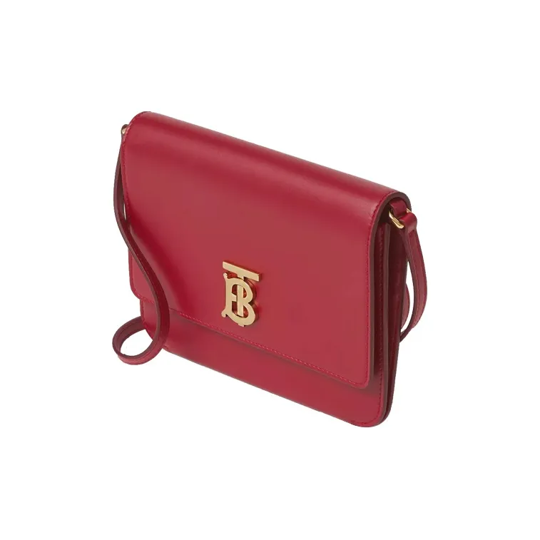 Burberry Cow Leather Crossbody Bag Mini Women's Red-1