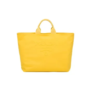 PRADA Fabric Tote Bag Shopping Bag Shoulder Bag Crossbody Bag Women's Yellow