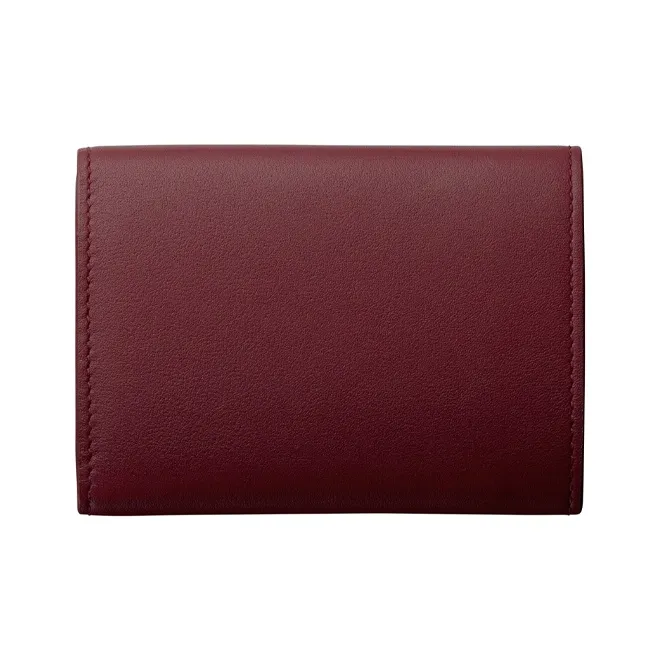CARTIER GUIRLANDE Cow Leather Card Holder Wallet Women's Burgundy-1