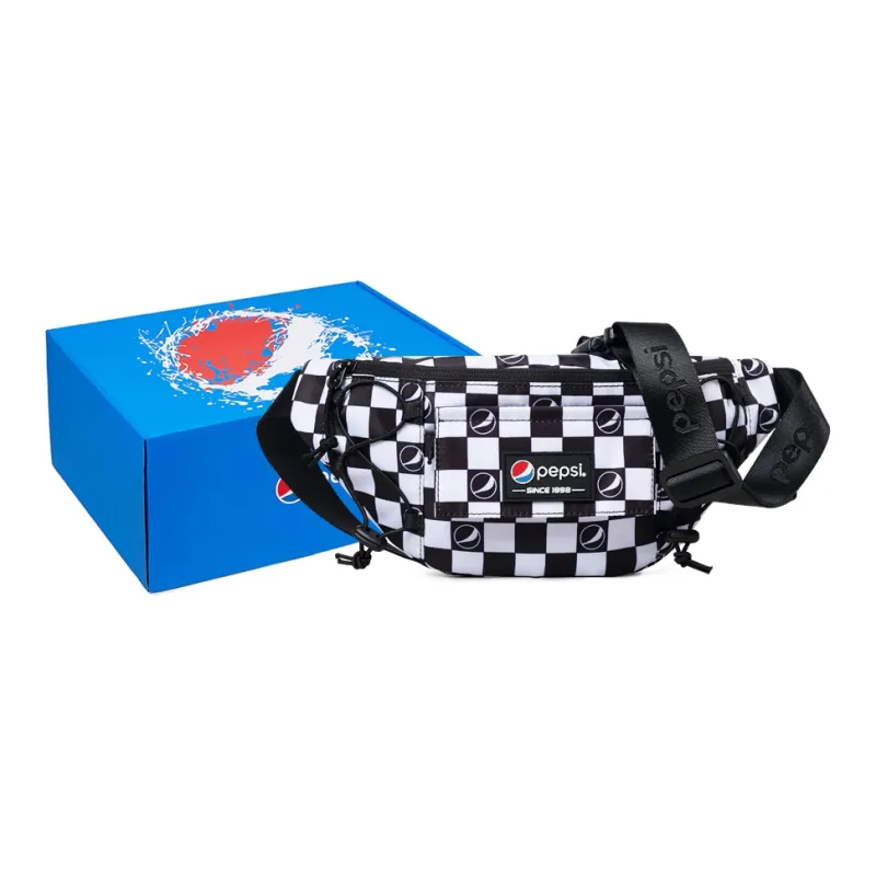 Pepsi Nylon Fabric Sling Bag Fanny Pack Regular Unisex Black White-7