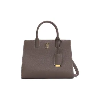 Burberry Cow Leather Shoulder Bag, Crossbody Bag, Handbag Mini Women's Dark Gray Brown