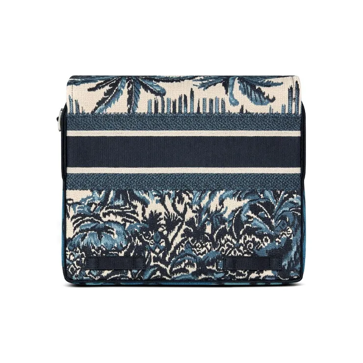DIOR DiorCamp Embroidery Canvas Fabric Messenger Bag Shoulder Bag Crossbody Bag Regular Women's Blue-3