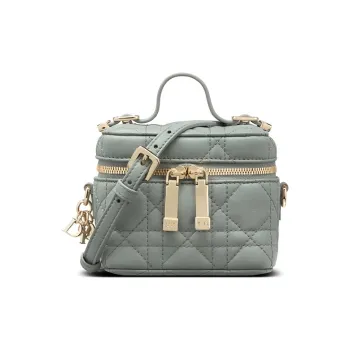 DIOR Lambskin Box Bag, Shoulder Bag, Crossbody Bag, Handbag, Makeup Bag Micro Women's Gray
