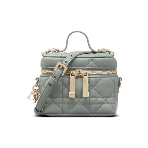 DIOR Lambskin Box Bag, Shoulder Bag, Crossbody Bag, Handbag, Makeup Bag Micro Women's Gray