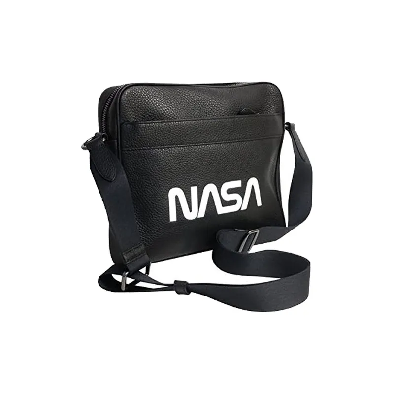 COACH NASA Collaboration Charles Leather Shoulder Bag Crossbody Bag Medium Size Men's Black-2