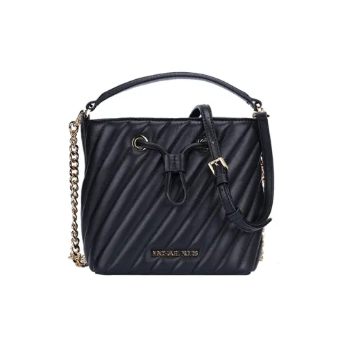 MICHAEL KORS Leather Leaf Bag, One Shoulder Handbag Trumpets Women's Black