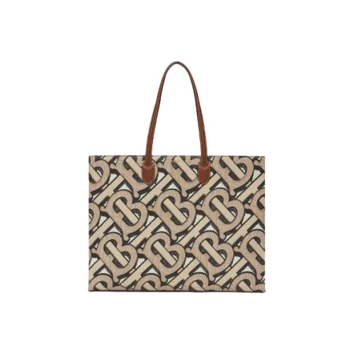 Burberry Canvas tote Laurent Bag Shopping Bag Handbag Women's Dark Beige