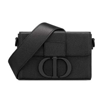 DIOR 30 Montaigne Collection Cow Leather Small Square Box Handbag Crossbody Bag Shoulder Bag Women's Black