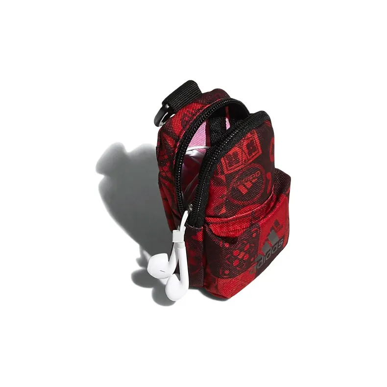 Adidas Polyester Shoulder Bag Crossbody Bag Mini Unisex Red-3