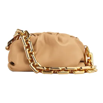 Bottega Veneta Calfskin Shoulder Bags Handbags Clutches Regular Women's Almond
