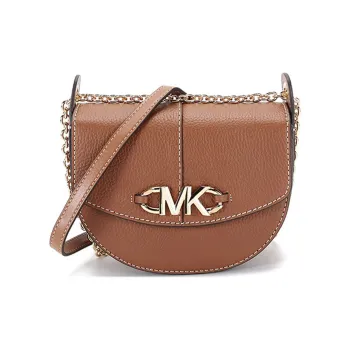 MICHAEL KORS Cow Leather Saddle Bag Crossbody Shoulder Bag Mini Women's Caramel Brown