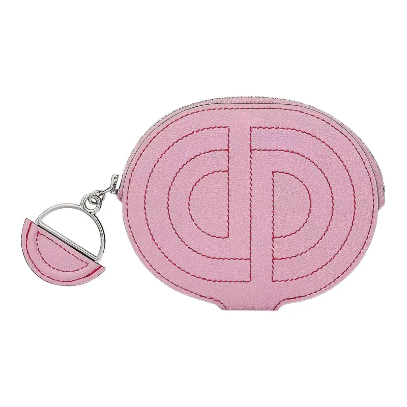 HERMES In The Loop Mysore Goat Skin Wallet Coin Purse Card Holder Mini Women's Forest Purple & Heart Red-0