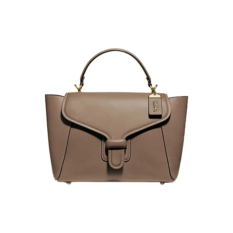 COACH Leather Shoulder Bag Crossbody Bag Handbag Large Size Women's Brown-0