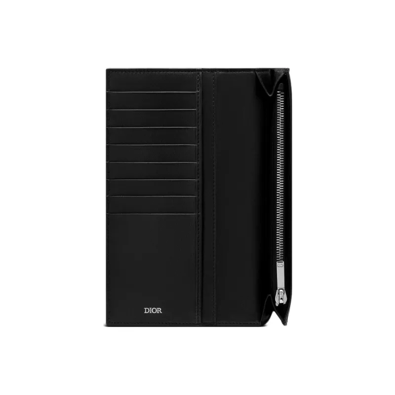DIOR Embroidery Wallet Men's Black-1