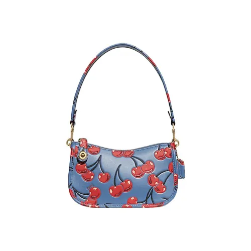 COACH Swinger Cow Leather Mahjong Shoulder Bag Handbags Shoulder Bags Women's Blue & Red