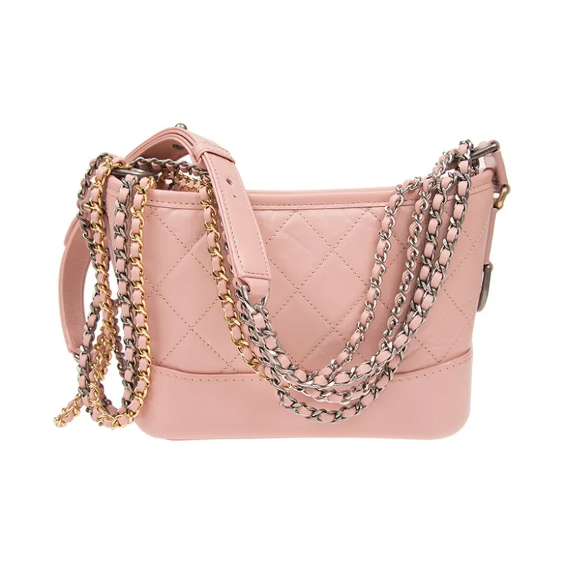 CHANEL Gabrielle Calfskin Hobo Bag, Handbag, Shoulder Bag, Crossbody Bag Trumpets Women's Light Pink-2