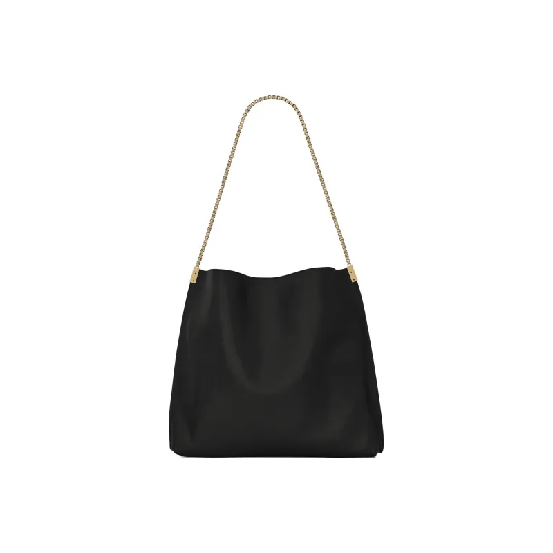 SAINT LAURENT Suzanne Leather Handbag Women's Black-2