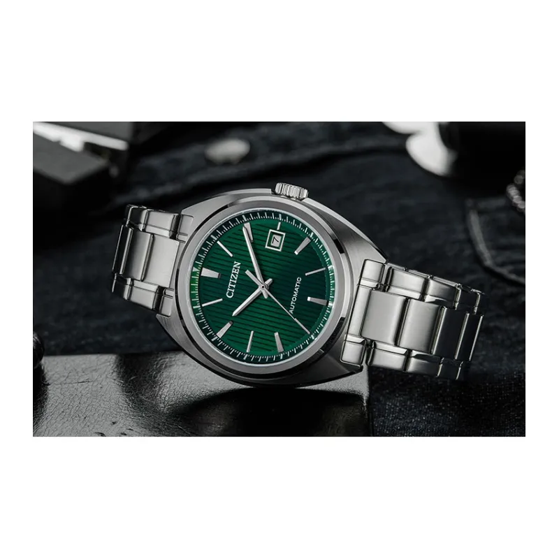 CITIZEN Mechanical Movement Stainless Steel Strap Watch 42mm Men's Watch Green Dial NJ0101 78X-4