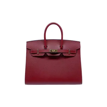HERMES Birkin Madame Leather Handbag Women's Hermes Red