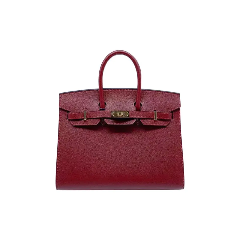 HERMES Birkin Madame Leather Handbag Women's Hermes Red-0
