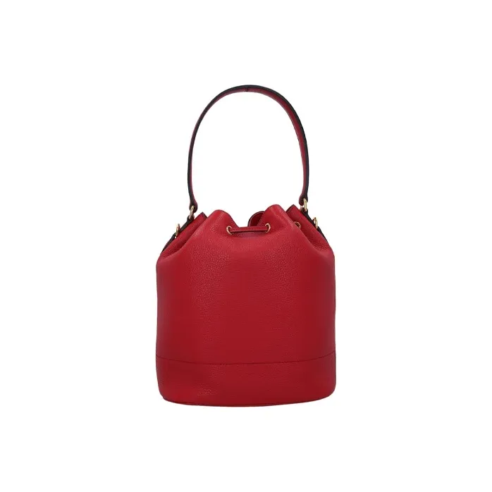PRADA Leather Bucket Bag Crossbody Bag Regular Unisex Red-1