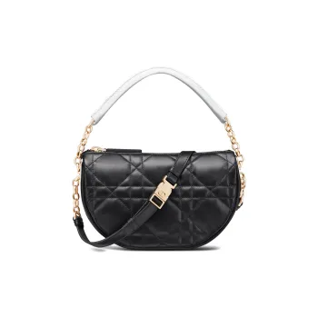 DIOR Vibe Collection DIOR HOBO Sheepskin HOBO Bag Shoulder Handbag Small Size Women's Black