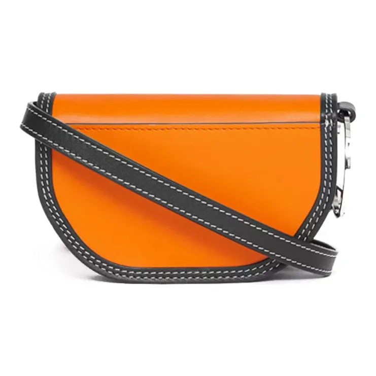 Burberry Cow Leather Arlia Crescent Bag Handbag, Shoulder Bag, Crossbody Bag Card Holder Unisex Deep Orange-3