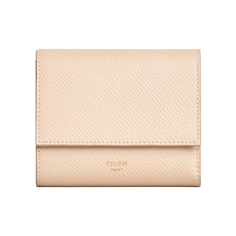 CELINE Classic Bo Grained Cow Leather Wallet Small Size Women's Nude-0