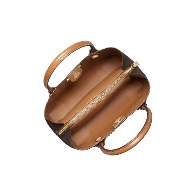 MICHAEL KORS Canvas Croissant Bag, One Shoulder Handbag Small Size Women's Acorn Brown-1