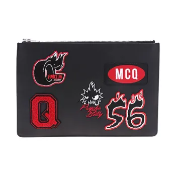 McQ Alexander McQueen Cow Leather Clutch Unisex Black
