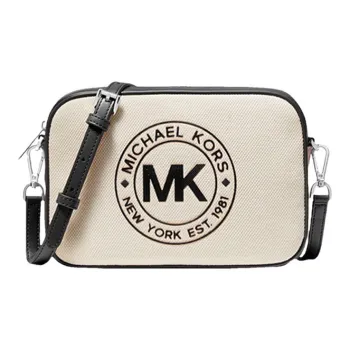 MICHAEL KORS Fulton Cow Leather Camera Bag Shoulder Bag Crossbody Bag Women's Black White
