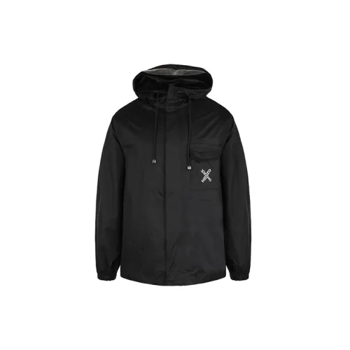 KENZO SS21 Printing Hooded Zip Jacket Black Men’s