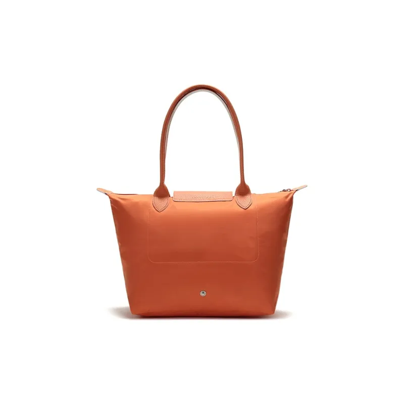 LONGCHAMP Le Pliage Club Canvas Fabric With Cow Leather Shoulder Bag, Dumpling Bag, Handbag Trumpets Women's Orange-3